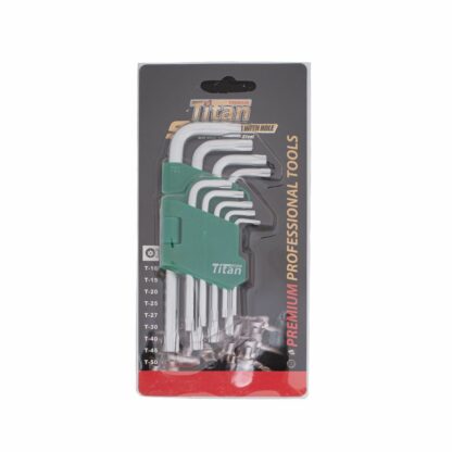 Набор шестигранников TITAN Premium 9 шт Torx (звёздочка) малый (Т10-Т50)