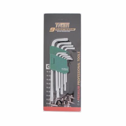 Набор шестигранников TITAN Premium 9 шт Torx (звёздочка) средний (Т10-Т50)