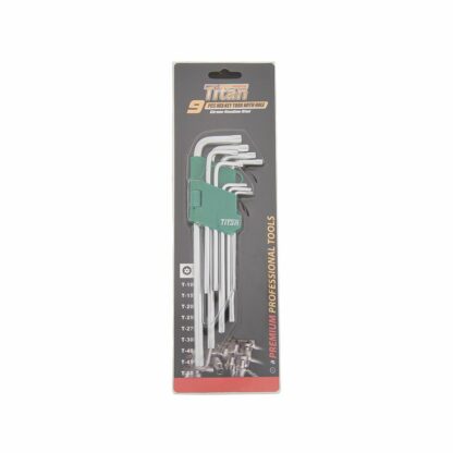 Набор шестигранников TITAN Premium 9 шт Torx (звёздочка) большой (Т10-Т50)