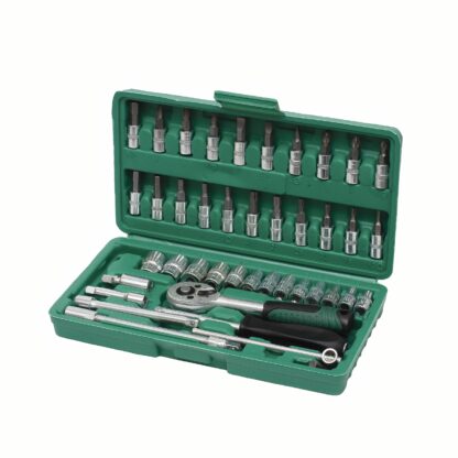 Набор инструмента 46 предм. 1/4" (зелёный)