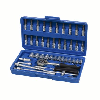 Набор инструмента 46 предм. 1/4" (синий)