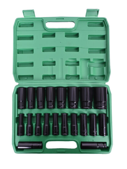 Набор головок УДАРНЫХ 20 шт (8 - 32 мм) 1/2" TREK TR33020, зеленый кейс